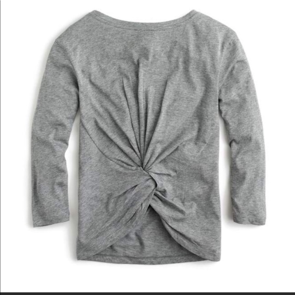 NWT J Crew Twist Back Gray Long Sleeve Top